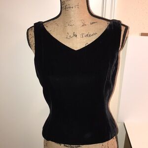 Vintage Anne Taylor black velvet sleeveless top size 6 NWT
